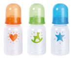 Бутылочка для кормления пластиковая, Пома 140 мл арт. 2810 маленькая с силиконовой соской медленный поток
