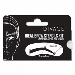 Набор Divage Айдиал Броу Стенцилс Кит трафареты для бровей 5 шт.
