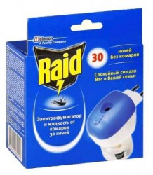 Электрофумигатор Raid + жидкость от комаров 30 ночей