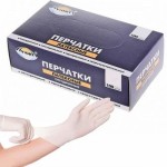 Перчатки латексные, Aviora (Авиора) р. XL 50 шт опудренные пара белые картон. коробка