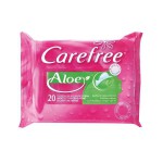 Салфетки ежедневные женские, Carefree (Кэфри) 20 шт алоэ смотка +Бонус салфетки Кэфри влажные с алоэ для интимной гигиены  №20