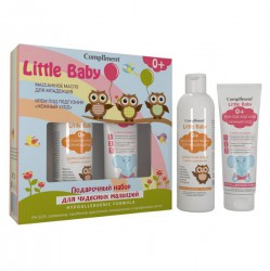 Набор подарочный для детей Compliment №1092 Литтл Беби для чудесных малышей 0+ (массажное масло для младенцев + крем под подгузник) 200 мл + 75 мл