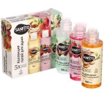 Набор, Sanfito (Санфито) 150 мл + 150 мл + 150 мл гель для душа Мед и имбирь + Клубника и малина + Ваниль и масло какао