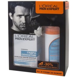 Набор подарочный для мужчин L'Oreal мен эксперт гидра сенситив пена для бритья + бальзам после бритья